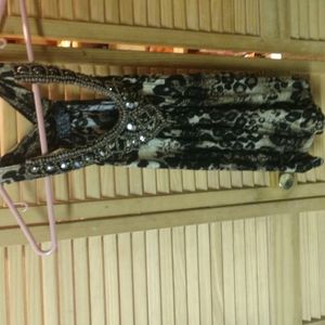 C'mm Brand Women's Leopard Tank with Beading in Front-Size Large-NWOT